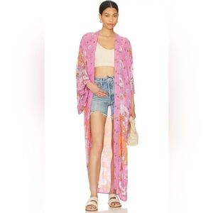 FREE PEOPLE NWT  Intimately FP HIDDEN HILLS Blossom Combo Maxi Kimono - O/S